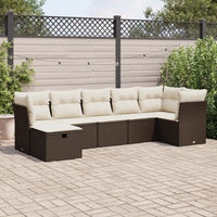 Thumbnail for 7-tlg. Garten-Sofagarnitur mit Kissen Braun Poly Rattan