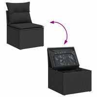 Thumbnail for 8-tlg. Garten-Sofagarnitur mit Kissen Schwarz Poly Rattan