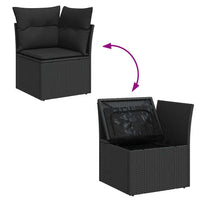 Thumbnail for 8-tlg. Garten-Sofagarnitur mit Kissen Schwarz Poly Rattan