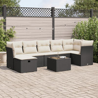 Thumbnail for 8-tlg. Garten-Sofagarnitur mit Kissen Schwarz Poly Rattan