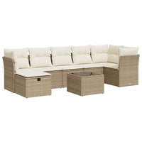 Thumbnail for 8-tlg. Garten-Sofagarnitur mit Kissen Beige Poly Rattan
