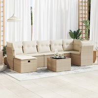 Thumbnail for 8-tlg. Garten-Sofagarnitur mit Kissen Beige Poly Rattan