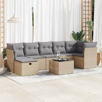 Thumbnail for 8-tlg. Garten-Sofagarnitur mit Kissen Beige Poly Rattan