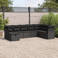 Thumbnail for 8-tlg. Garten-Sofagarnitur mit Kissen Schwarz Poly Rattan