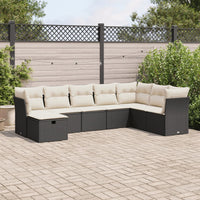Thumbnail for 8-tlg. Garten-Sofagarnitur mit Kissen Schwarz Poly Rattan