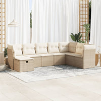 Thumbnail for 8-tlg. Garten-Sofagarnitur mit Kissen Beige Poly Rattan