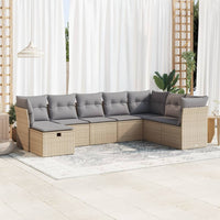 Thumbnail for 8-tlg. Garten-Sofagarnitur mit Kissen Beige Poly Rattan