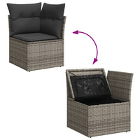 Thumbnail for 8-tlg. Garten-Sofagarnitur mit Kissen Grau Poly Rattan