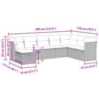 Thumbnail for 8-tlg. Garten-Sofagarnitur mit Kissen Grau Poly Rattan