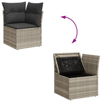 Thumbnail for 8-tlg. Garten-Sofagarnitur mit Kissen Hellgrau Poly Rattan