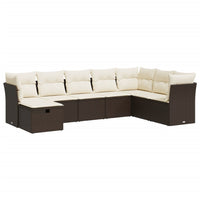 Thumbnail for 8-tlg. Garten-Sofagarnitur mit Kissen Braun Poly Rattan