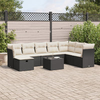Thumbnail for 9-tlg. Garten-Sofagarnitur mit Kissen Schwarz Poly Rattan
