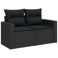Thumbnail for 4-tlg. Garten-Sofagarnitur mit Kissen Schwarz Poly Rattan