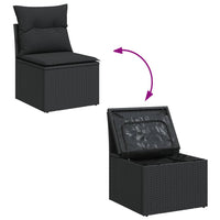Thumbnail for 4-tlg. Garten-Sofagarnitur mit Kissen Schwarz Poly Rattan