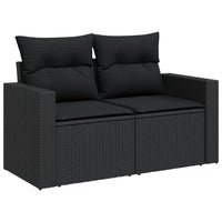 Thumbnail for 5-tlg. Garten-Sofagarnitur mit Kissen Schwarz Poly Rattan