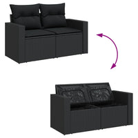 Thumbnail for 5-tlg. Garten-Sofagarnitur mit Kissen Schwarz Poly Rattan