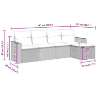 Thumbnail for 5-tlg. Garten-Sofagarnitur mit Kissen Beige Poly Rattan