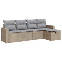 Thumbnail for 5-tlg. Garten-Sofagarnitur mit Kissen Beige Poly Rattan