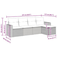 Thumbnail for 5-tlg. Garten-Sofagarnitur mit Kissen Beige Poly Rattan