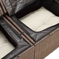 Thumbnail for 5-tlg. Garten-Sofagarnitur mit Kissen Braun Poly Rattan