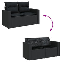 Thumbnail for 6-tlg. Garten-Sofagarnitur mit Kissen Schwarz Poly Rattan