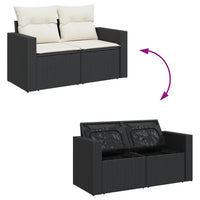 Thumbnail for 6-tlg. Garten-Sofagarnitur mit Kissen Schwarz Poly Rattan