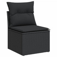 Thumbnail for 6-tlg. Garten-Sofagarnitur mit Kissen Schwarz Poly Rattan