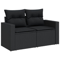 Thumbnail for 6-tlg. Garten-Sofagarnitur mit Kissen Schwarz Poly Rattan