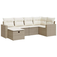 Thumbnail for 6-tlg. Garten-Sofagarnitur mit Kissen Beige Poly Rattan