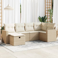 Thumbnail for 6-tlg. Garten-Sofagarnitur mit Kissen Beige Poly Rattan