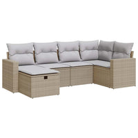 Thumbnail for 6-tlg. Garten-Sofagarnitur mit Kissen Beige Poly Rattan