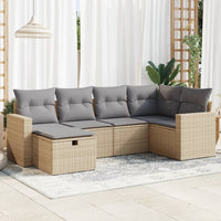 Thumbnail for 6-tlg. Garten-Sofagarnitur mit Kissen Beige Poly Rattan