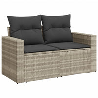 Thumbnail for 6-tlg. Garten-Sofagarnitur mit Kissen Hellgrau Poly Rattan