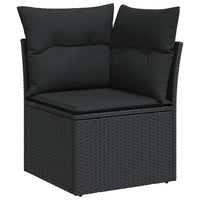 Thumbnail for 7-tlg. Garten-Sofagarnitur mit Kissen Schwarz Poly Rattan