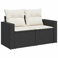 Thumbnail for 7-tlg. Garten-Sofagarnitur mit Kissen Schwarz Poly Rattan
