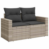 Thumbnail for 7-tlg. Garten-Sofagarnitur mit Kissen Hellgrau Poly Rattan