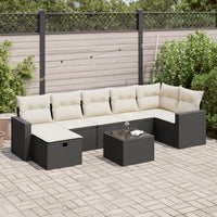 Thumbnail for 8-tlg. Garten-Sofagarnitur mit Kissen Schwarz Poly Rattan