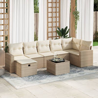 Thumbnail for 8-tlg. Garten-Sofagarnitur mit Kissen Beige Poly Rattan