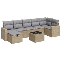 Thumbnail for 8-tlg. Garten-Sofagarnitur mit Kissen Beige Poly Rattan