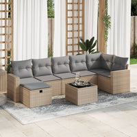 Thumbnail for 8-tlg. Garten-Sofagarnitur mit Kissen Beige Poly Rattan