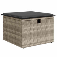 Thumbnail for 8-tlg. Garten-Sofagarnitur mit Kissen Hellgrau Poly Rattan