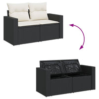 Thumbnail for 6-tlg. Garten-Sofagarnitur mit Kissen Schwarz Poly Rattan