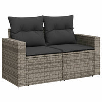 Thumbnail for 6-tlg. Garten-Sofagarnitur mit Kissen Grau Poly Rattan
