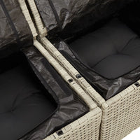 Thumbnail for 6-tlg. Garten-Sofagarnitur mit Kissen Hellgrau Poly Rattan