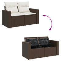 Thumbnail for 6-tlg. Garten-Sofagarnitur mit Kissen Braun Poly Rattan