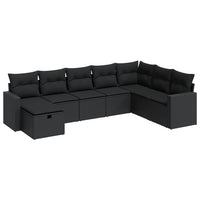 Thumbnail for 8-tlg. Garten-Sofagarnitur mit Kissen Schwarz Poly Rattan