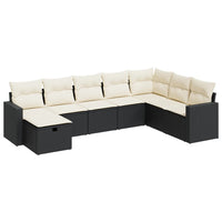 Thumbnail for 8-tlg. Garten-Sofagarnitur mit Kissen Schwarz Poly Rattan