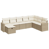 Thumbnail for 8-tlg. Garten-Sofagarnitur mit Kissen Beige Poly Rattan