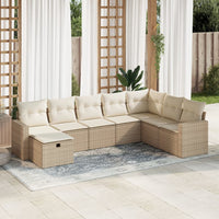 Thumbnail for 8-tlg. Garten-Sofagarnitur mit Kissen Beige Poly Rattan