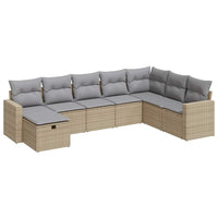 Thumbnail for 8-tlg. Garten-Sofagarnitur mit Kissen Beige Poly Rattan
